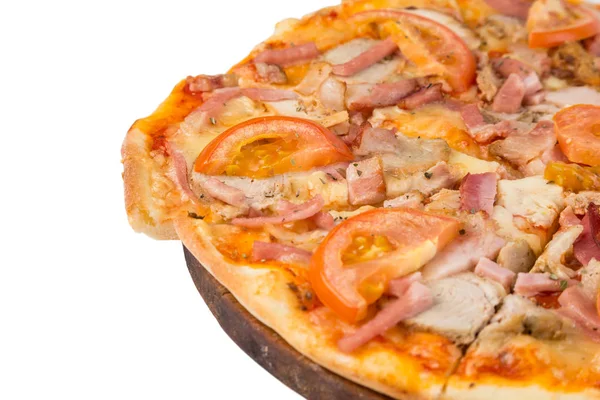 Fast Food Isolado Pizza Fatia Para Nomear Grande Pizza Redonda — Fotografia de Stock