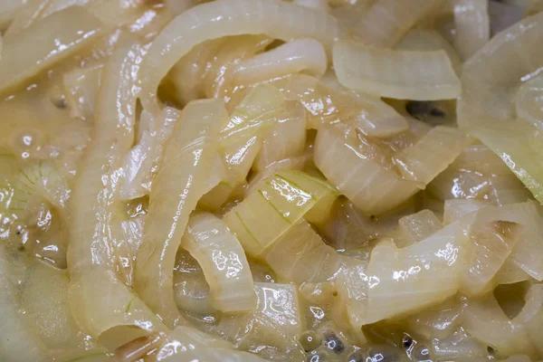 Caramelised Onion Being Prepared Close Image — Stock Photo, Image