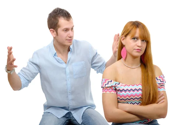 Young Couple Have Argument Because Relationship Crisis — Stock Photo, Image