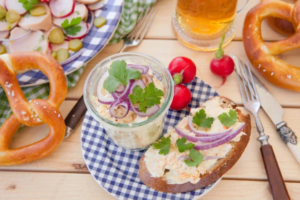 Typical Bavarian Breadcorn Camembert Jar — Stock Photo, Image