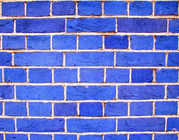 Muur Van Blauwe Bakstenen Engelse Obligatie — Stockfoto