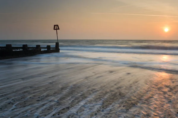 Salida Del Sol Swanage Coast Dorset Inglaterra Reino Unido — Foto de Stock