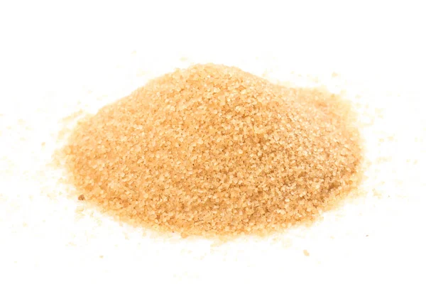 Crystals Cane Brown Sugar Isolated White Background — Stock Photo, Image