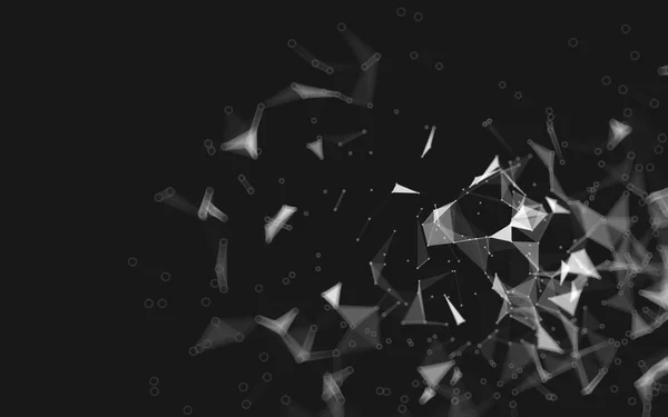 Abstract Polygonal Space Low Poly Dark Background Connecting Dots Lines — Stock Photo, Image