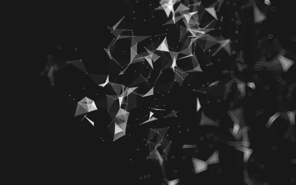 Αφηρημένο Πολυγωνικό Διάστημα Χαμηλό Poly Σκοτεινό Υπόβαθρο Συνδετικές Τελείες Και — Φωτογραφία Αρχείου