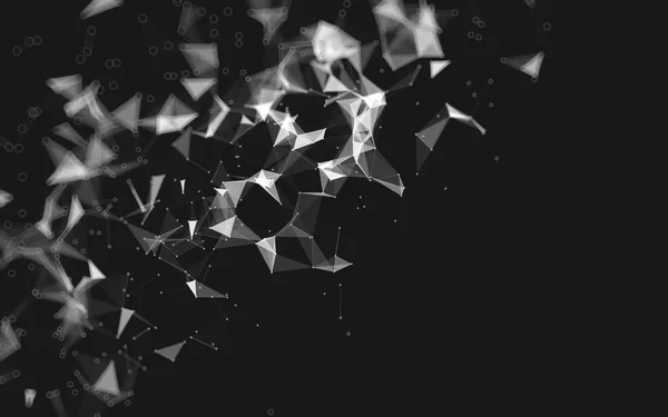 Abstract Polygonal Space Low Poly Dark Background Connecting Dots Lines — Stock Photo, Image