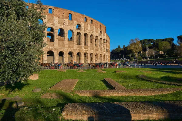 Boční Pohled Koloseum Řím — Stock fotografie