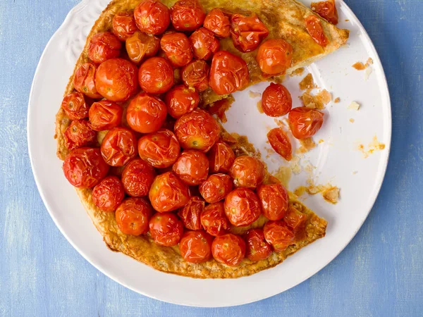 Primer Plano Rústico Tarta Tomate Cherry Tatin — Foto de Stock