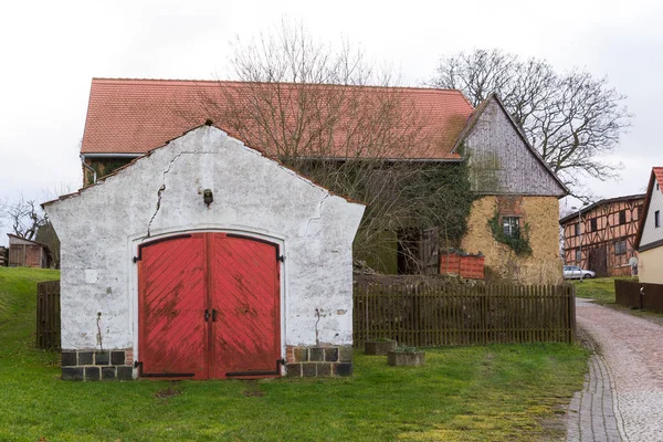 Oude Brandweer Garage Abberode Harz — Stockfoto