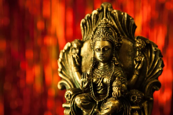 Brons Standbeeld Van Hindoe God Lakshmi — Stockfoto