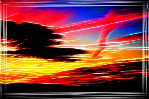 抽象的なケムトレイル空の線ケムトレイル陰謀説 — ストック写真