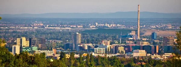 Stadt Zagreb Geschäftsviertel Panorama Hauptstadt Von Kroatien — Stockfoto