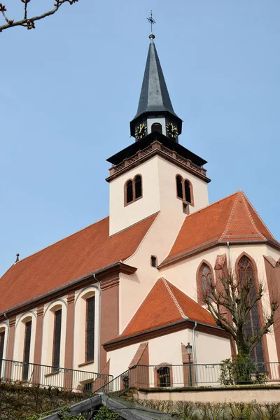 Heilige Drie Eenheid Kerk Lauterburg Alsace — Stockfoto
