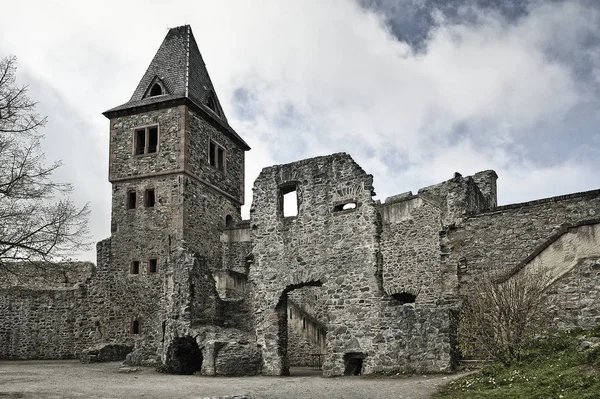 Slott Frankenstein Nära Darmstadt Hesse Tyskland Naturpark Bergstrasse Odenwald — Stockfoto