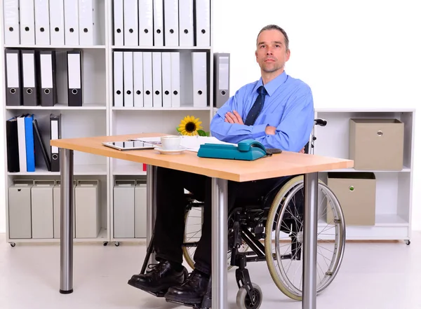 Disablet Hombre Negocios Silla Ruedas — Foto de Stock