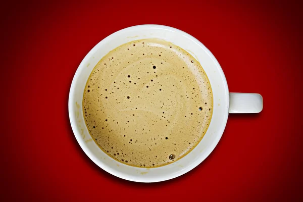 Šálek Kávy Červeném Pozadí — Stock fotografie