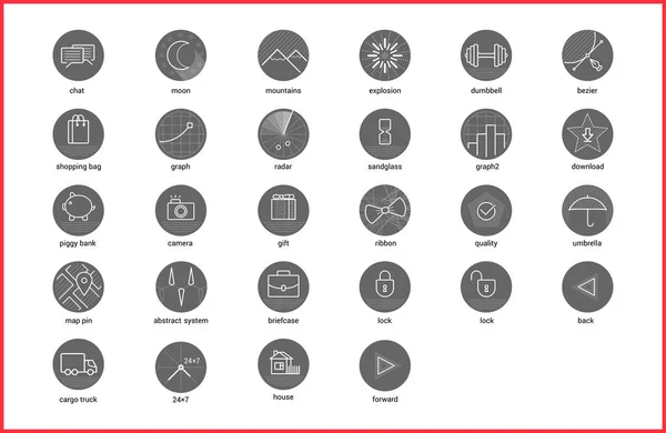 Illustrazione Vettoriale Icone Linea Sottile Sito Web Pubblicità Aziendale Social — Foto Stock