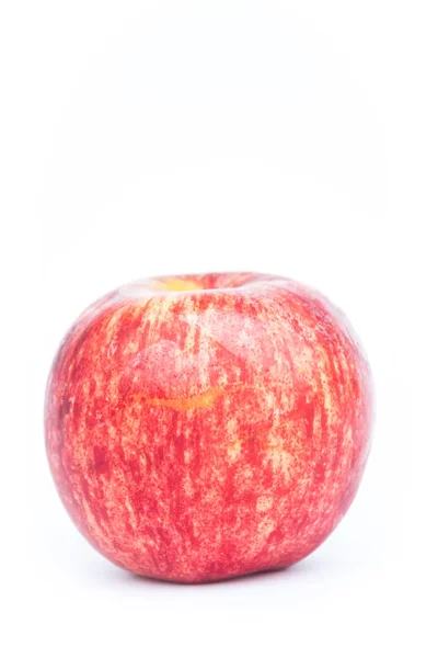 Rött Äpple Vit Bakgrund Stock Foto — Stockfoto