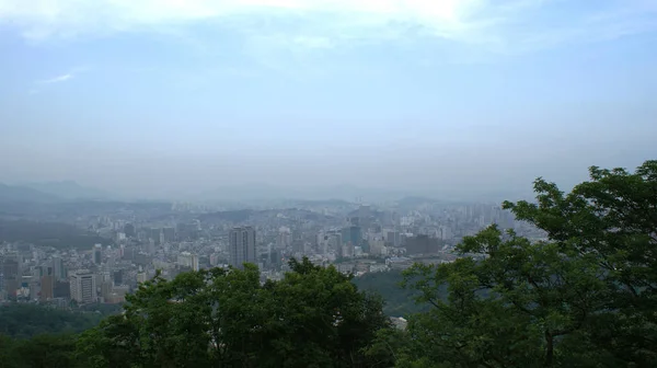 Panoramisch Uitzicht Seoul Van Big Mountain Korea — Stockfoto