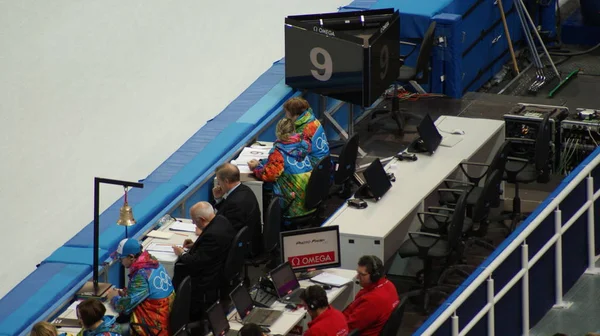 Competição Pista Curta Nos Jogos Olímpicos Inverno Sochi 2014 — Fotografia de Stock