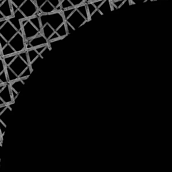 Черный Фон Геометрической Абстрактной Переплетаются Гранж Железа Текстуры Черно Белых — стоковое фото