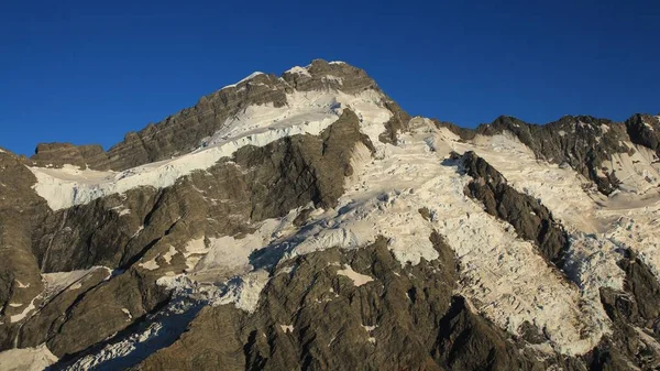 Sommaren Scen Södra Alperna Nya Zeeland Brunner Och Glaciären Tuckett — Stockfoto