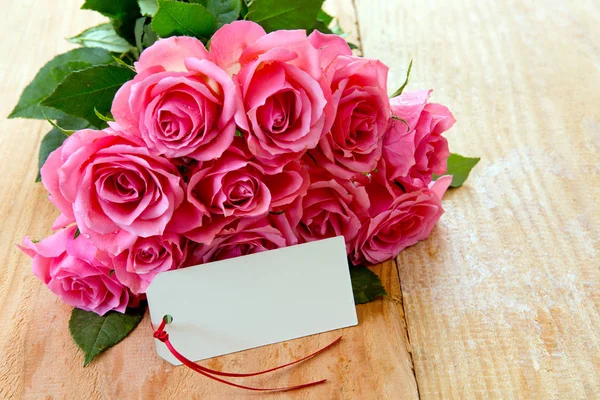 Tarjeta Felicitación Del Día Las Madres Marco Fotos Rosa Sobre — Foto de Stock