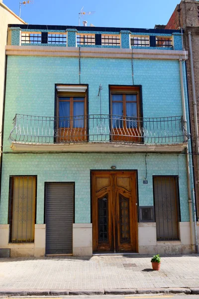 Façades Maisons Dans Province Valencia Espagne — Photo