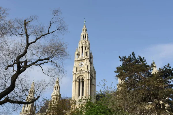 Vienna Ayuntamiento Torre Camino Circunvalación Magnífico Edificio Vista 1Er Distrito — Foto de Stock