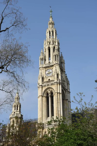 Vienna Ayuntamiento Torre Camino Circunvalación Magnífico Edificio Vista 1Er Distrito — Foto de Stock