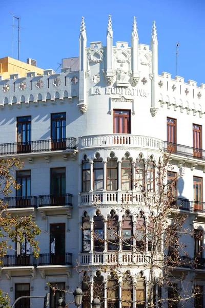 Fasady Domów Walencji Hiszpania — Zdjęcie stockowe