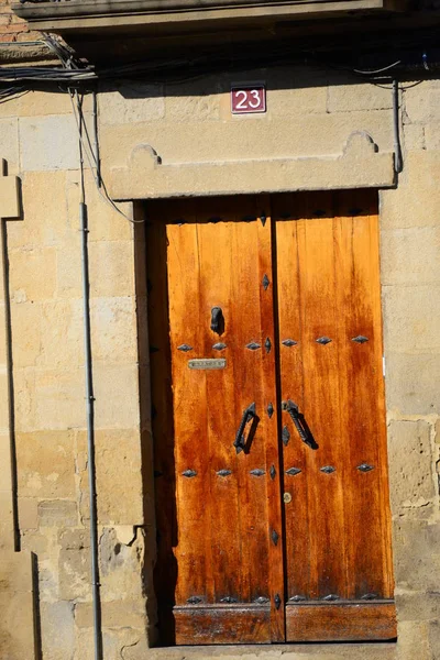 Olite Nella Provincia Navarre Facadi Casa Castello Spagna — Foto Stock