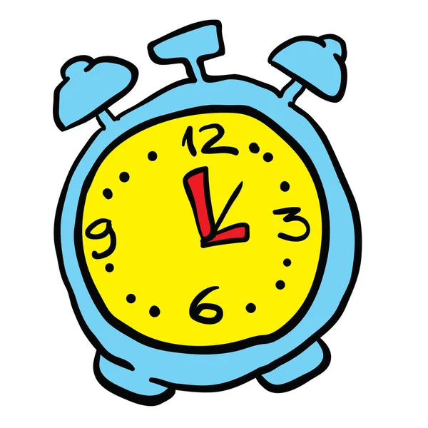 Alarm Clock Cartoon White Background — Stock Photo, Image