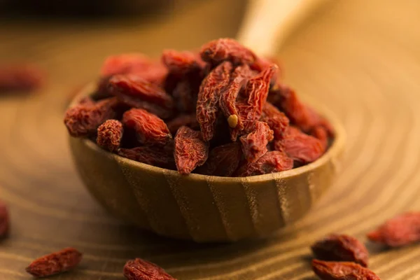 Portion Dried Goji Berries Also Known Wolfberry — Stock Photo, Image