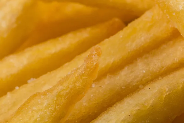 Fried French Fry Potatoes Closeup Background — Stock Photo, Image