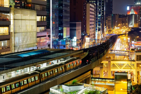 Hongkongs Innenstadt Bei Nacht — Stockfoto
