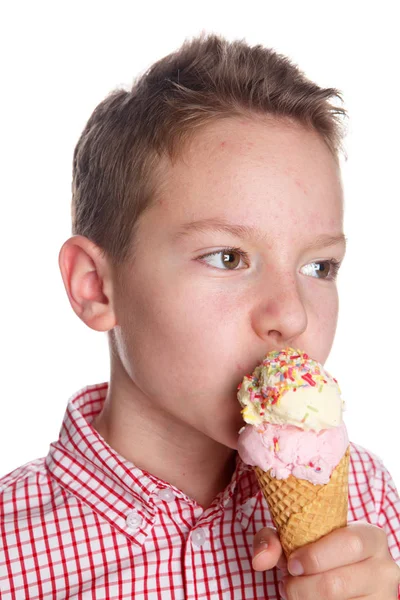 Ragazzo Con Gelato — Foto Stock