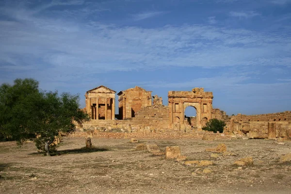 摧毁城市Sbeitla Tunisia — 图库照片
