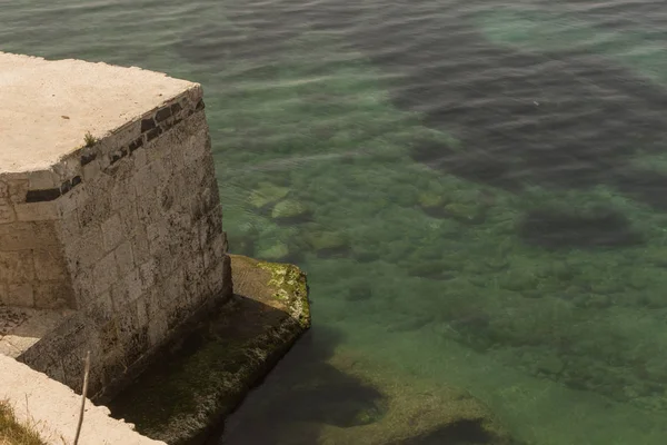 Uitzicht Zee Van Siracusa Van Middeleeuwse Casstle — Stockfoto