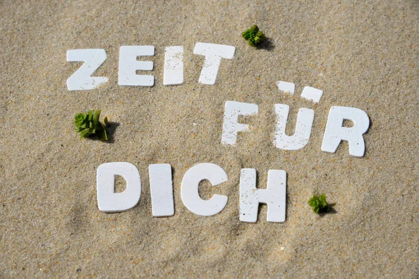 Zeit Für Einen Text Sand — Stockfoto