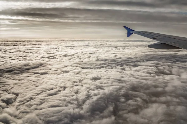 Vista Desde Avión Con Alas Sobre Francia Atlántica Alpenm — Foto de Stock