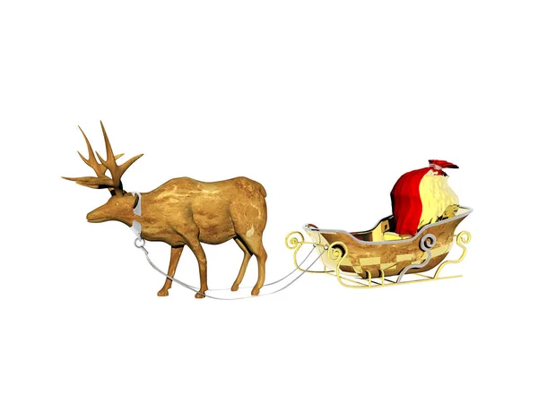 Santa Reindeer Sleigh Cleared — Stock Photo, Image