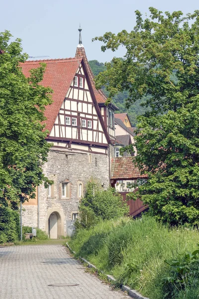 Uitzicht Stad Van Een Stad Genaamd Schwaebisch Hall Zuid Duitsland — Stockfoto