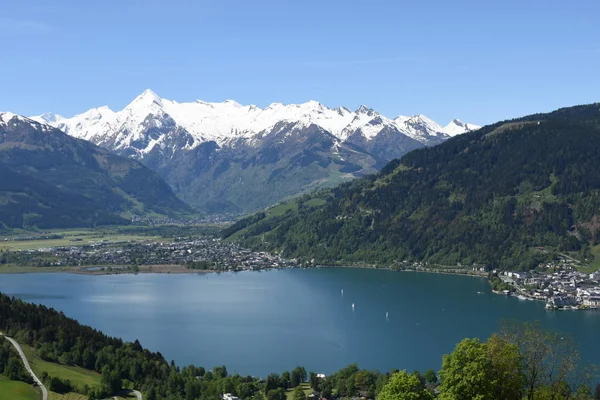 Zeller Ver Lago Zell See Salzburgo Pinzgau Región Vacaciones Montañas —  Fotos de Stock