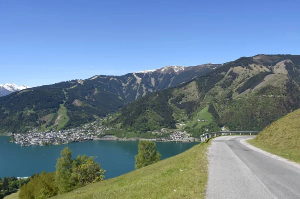 Zeller Ver Lago Zell See Salzburgo Pinzgau Región Vacaciones Montañas —  Fotos de Stock