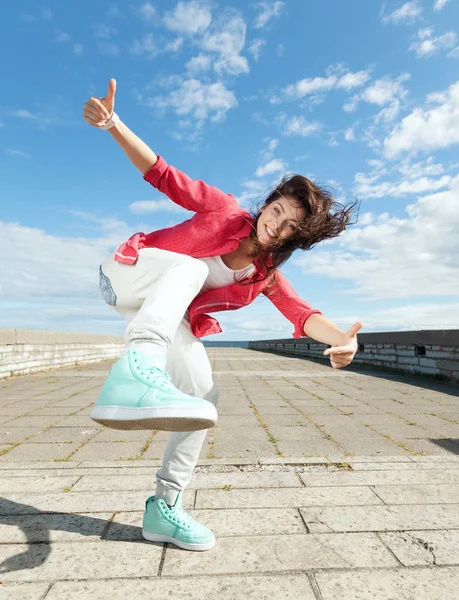 Sport Tánc Városi Kultúra Koncepció Gyönyörű Táncos Lány Mozgásban — Stock Fotó