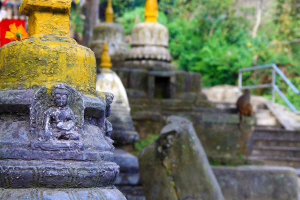 Фігури Біля Підніжжя Swayamb Hunath Stupa Kathmand — стокове фото