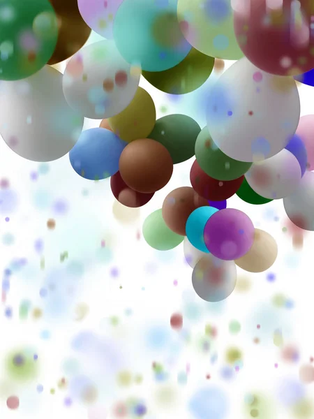 Palloncini Colorati Confetti Con Movimento Parziale Sfocato Sfondo Bianco — Foto Stock