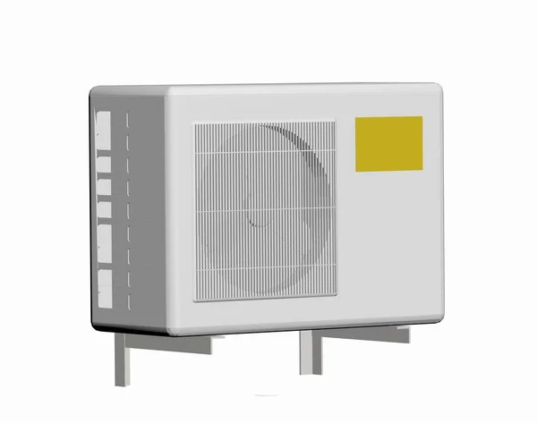 白色背景下隔离的空调机 — 图库照片