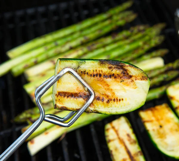 Délicieux Courgettes Grillées Asperges Sur Barbecue — Photo